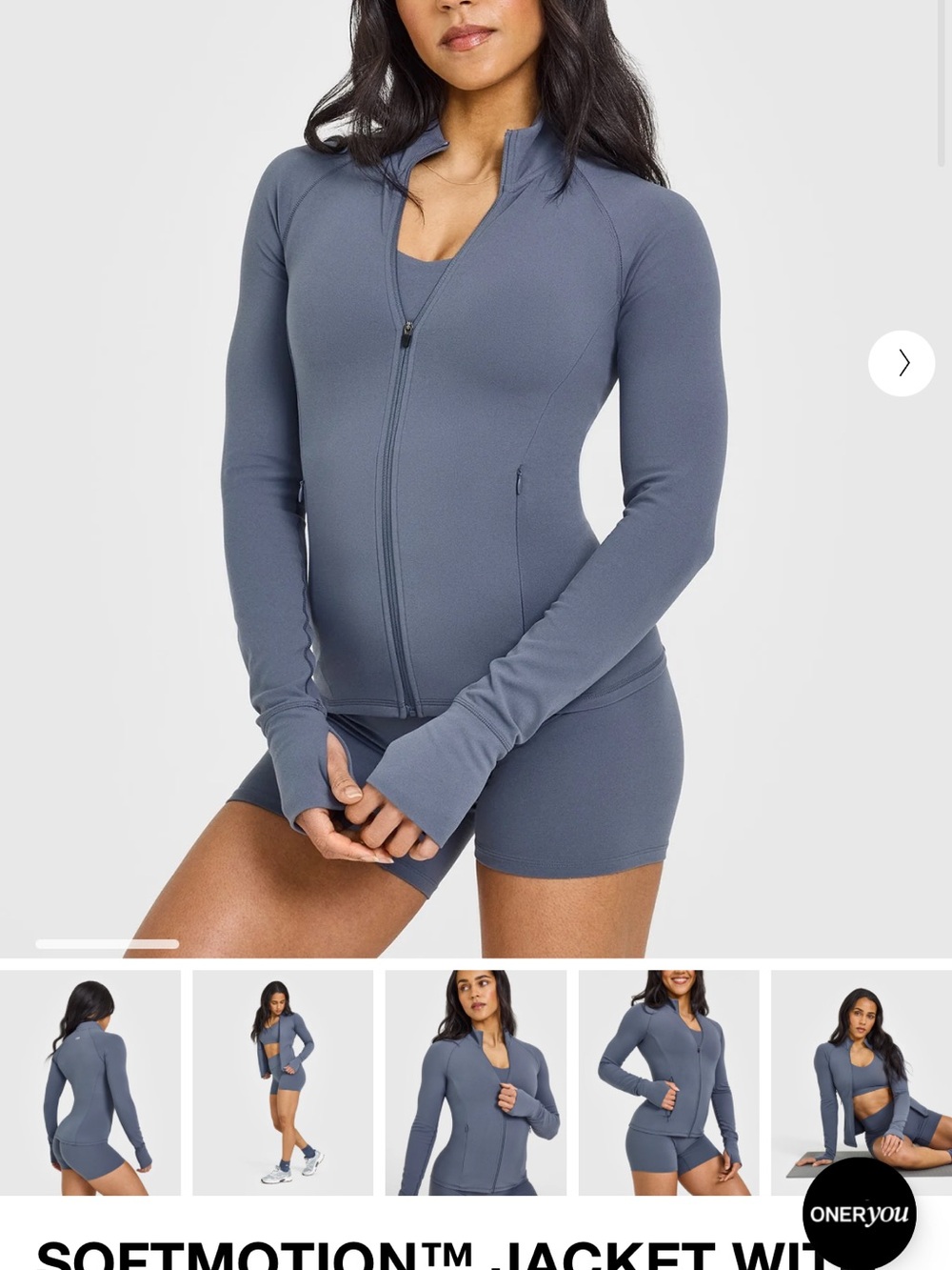 Softmotion™ Zip-Up Jacket in Granite Blue
